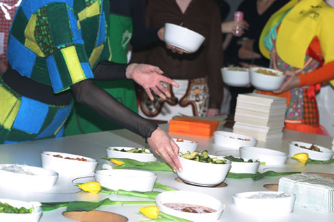 Kunstaktion "Springrolls à la carte" für ONE Smart Space